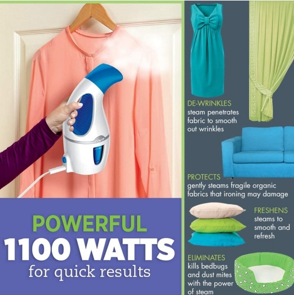 Conair Travel Fabric Steamer, Blue & White - Picture 4 of 6